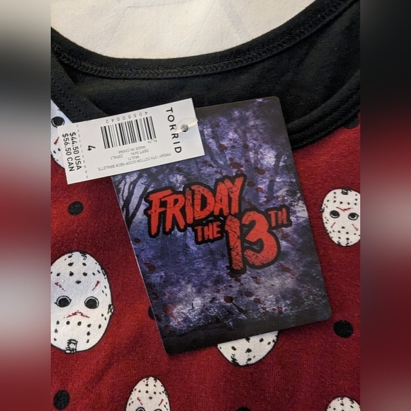 Torrid Friday The 13th Cotton Scoop Neck Bralette, size 4x, new - Picture 5 of 7